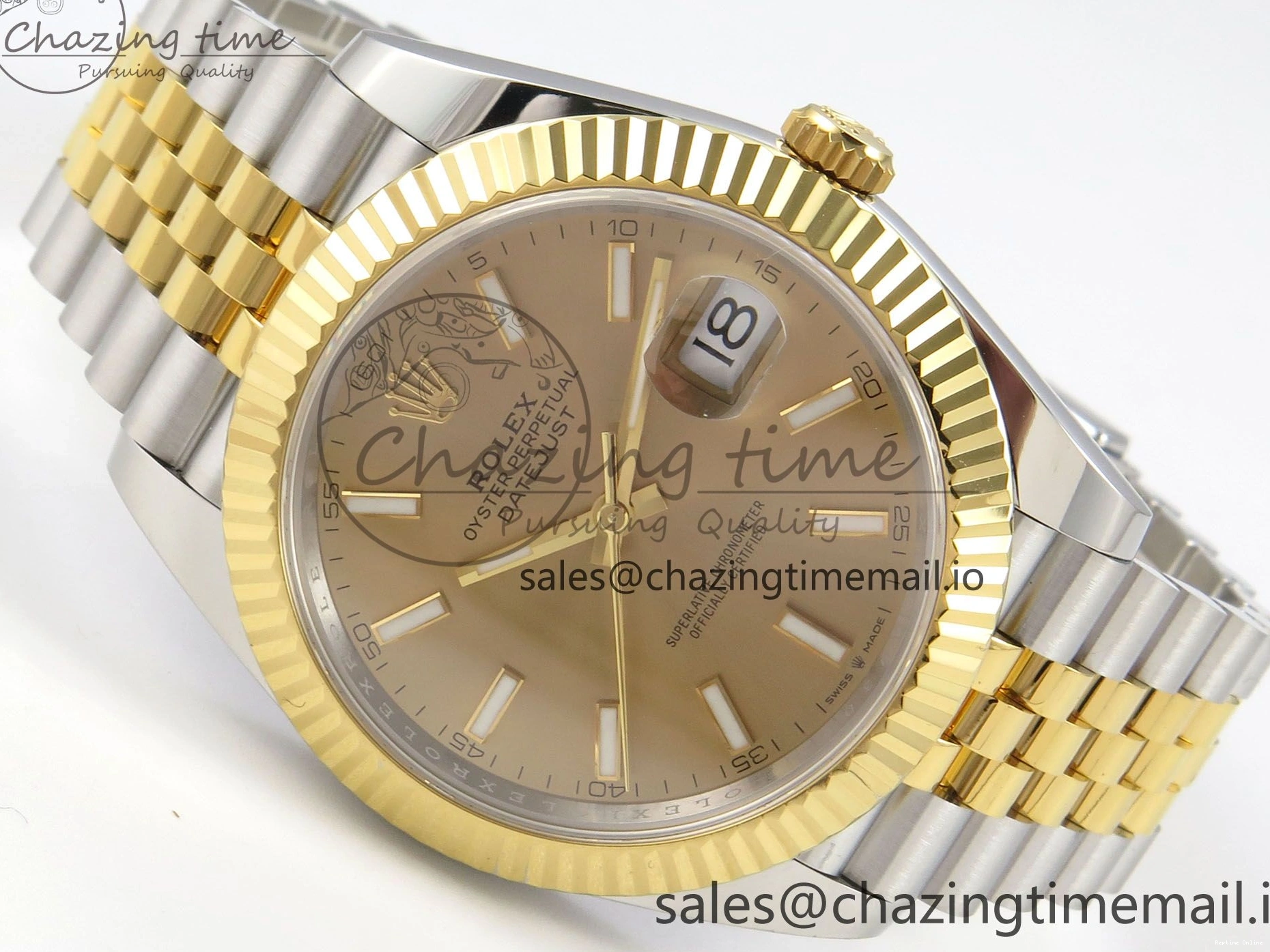 1227 DateJust 41 126333 SS YG ARF 1:1 Best Edition YG Stick Dial on Jubilee Bracelet SH3235 (Weighted) Effortless 216